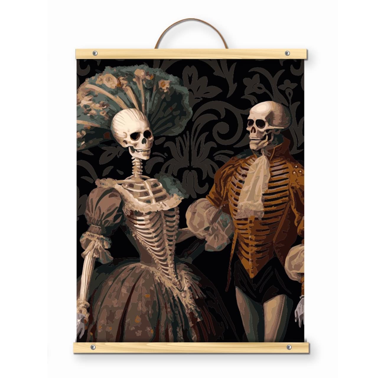 16" x 20" Skeleton Couple Paint-by-Number Kit with Wood Display Hanger by Artist's Loft®